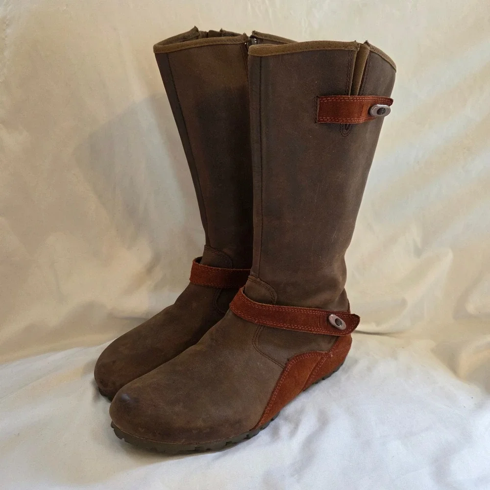 Merrell Womens Haven Autumn Cinammon Boots Size 7.5 Leather Suede Waterproof